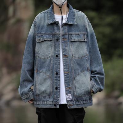 Amerikaanse Retro Denim Jas Heren Trendy Merk High Street Tooling Jas Designgevoel Los Casual Stoere Knappe Top