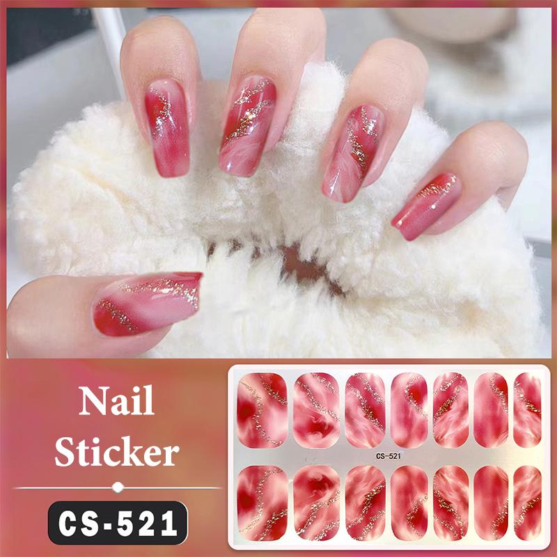 Bez lampy do utwardzania Wodoodporne naklejki na paznokcie Pełne krycie Naklejki na paznokcie Mocne i niełatwe do odpadnięcia 14 paznokci/zestaw Wielokolorowe plastry na paznokcie