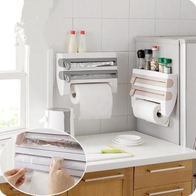 1PC  Kitchen Cling Film Storage Rack Seasoning Sauce Bottle Holder Paper Towel Holder Kitchen Organizer MYY