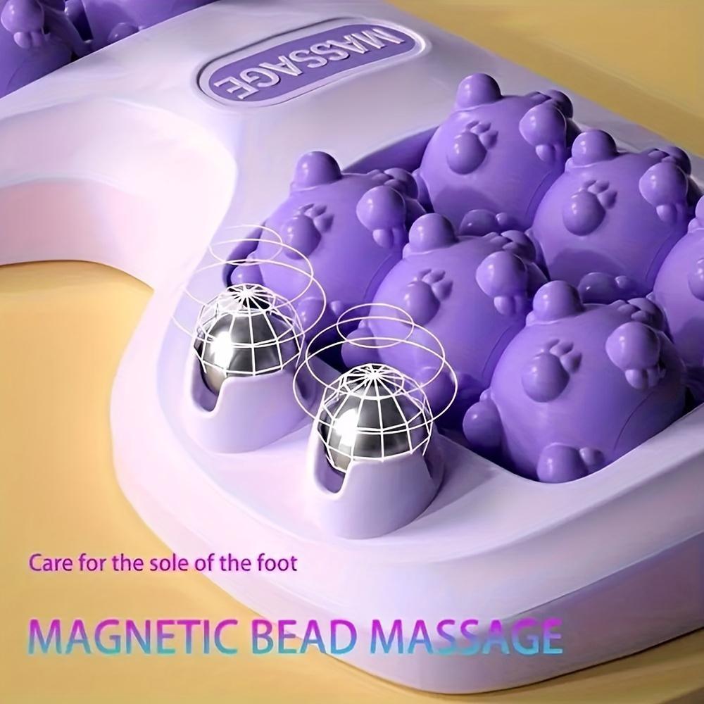 1pc Foot Massager with 4-Row Rolling Balls for Acupressure, Reflexology & Plantar -Portable Purple Foot Roller, Foot Massager Machine