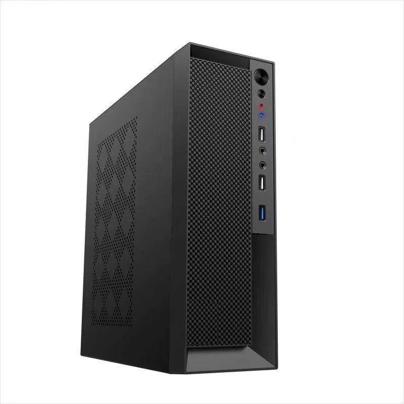 Kompaktes Mini-ITX Desktop-Gehäuse mit mATX-Mainboard, 1U-Netzteil-Unterstützung und Kompatibilität für Grafikkarten mit halber Bauhöhe