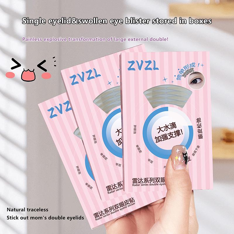 256 Patches Double Eyelid Tape Beige Self-Adhesive Eye Makeup Stickers Transparent Invisible Double Eyelid Tape Big Eyes Makeup