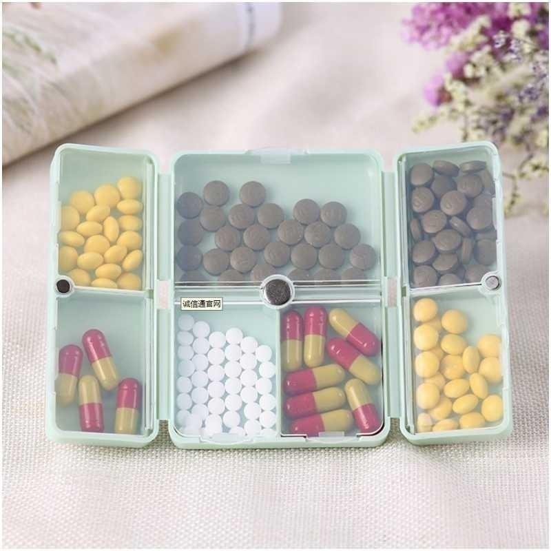 7 Days Weekly Folding Pill Box Plastic Organizer Vitamin Pill Dispensing Medicine Box