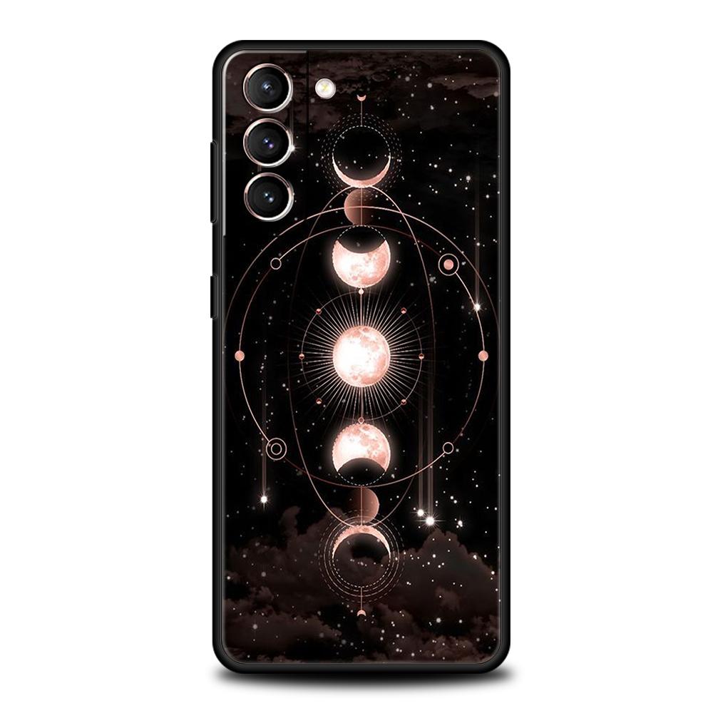 Suns Moons Clouds Astrological Case for Samsung Galaxy S24 S23 S22 S20 S21 FE Ultra S24 S23 S10 S10E S9 S8 Plus 5G Phone Cover