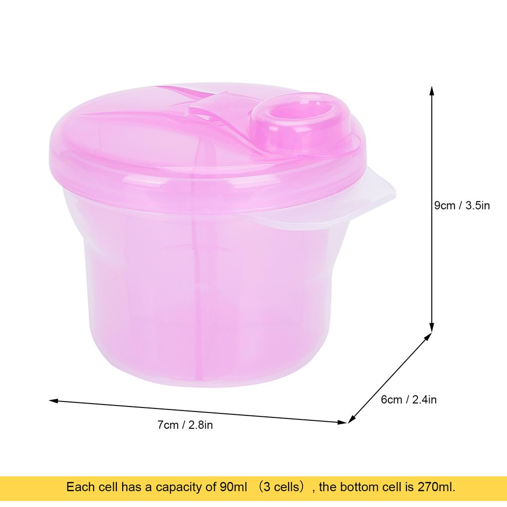 Baby Melkpoeder Formule Dispenser Voeding Bewaarcontainer Dubbellaagse Afneembare Doos Roze