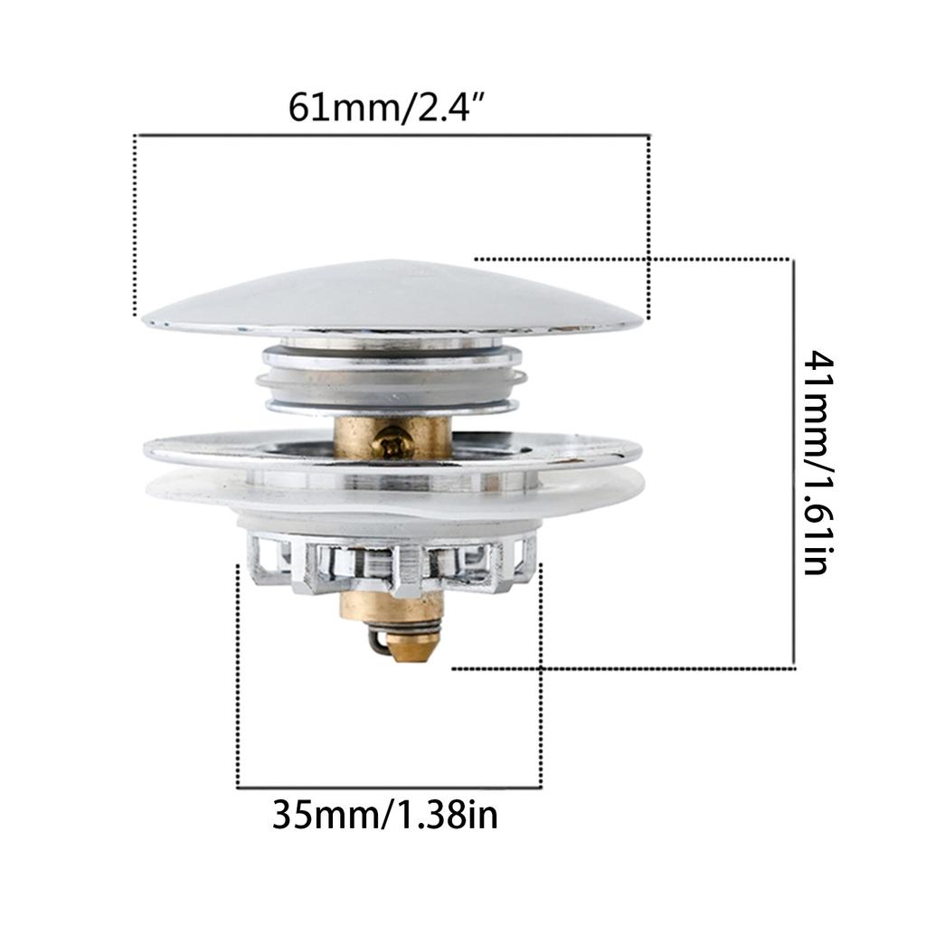 Innovative Aluminum Alloy Press-and-Seal Tub Drain Stopper Bath Drain Stopper Durable Anti-Odor & Anti-Clog Properties