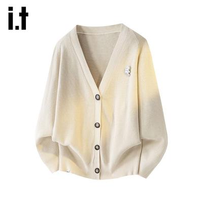 Izzue IT Damen V-Ausschnitt Strickjacke