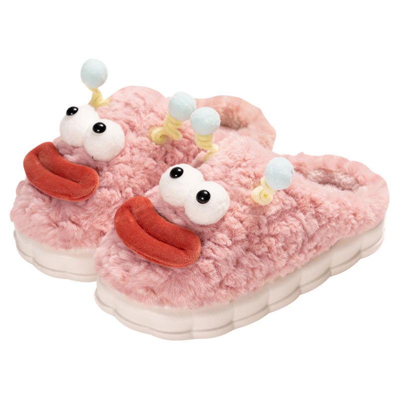 Seasonal Cotton Slippers Girl Cute Home Wear Fluffy Slippers Funny Plush Slippers