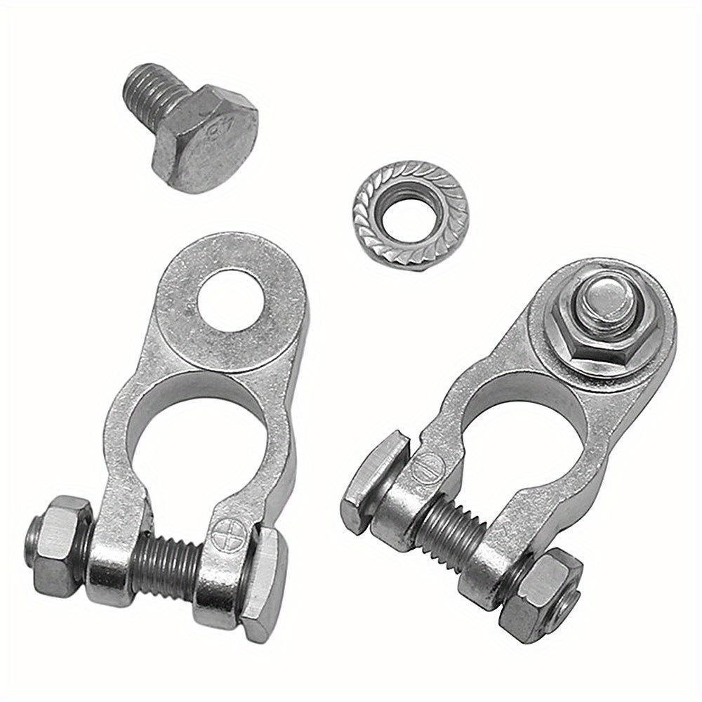 1Pair Car Battery Terminal Clamps Adjustable Conductive Caps Heavy Duty Stud Type Cable Positive Negative