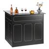 Home Bar Unit, L-Shaped Wine Bar Cabinet Table 4-Tier with Storage Shelves, Wine Glass Holder, 136 Kg Max Capacity, Wood Liquor Cabinet for Home,
