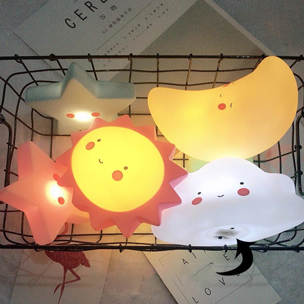 Decor pentru copii LED Noapte Lampa de somn Steaua Soare Nor Bebeluș Cadou drăguț