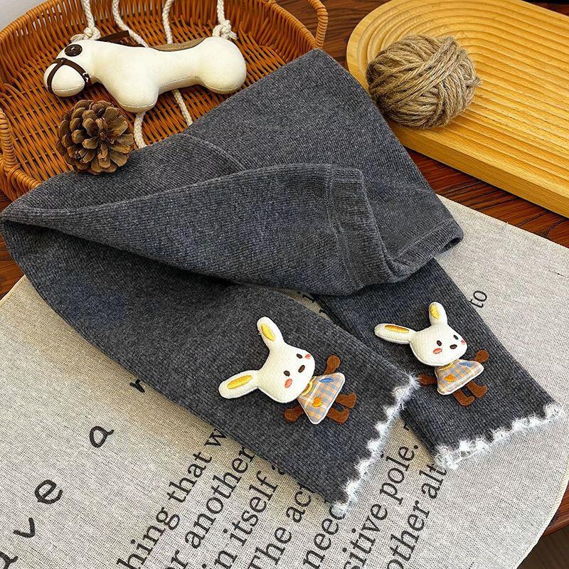 Korean Style Leggings for Girls Fleece Lined Winter Warm Ruffle Trim Stretchy Toddler Skin-Friendly Pants