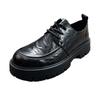 2025 spring new men's casual business platform heightening big head leather shoes men's black lace-up leather derby shoes