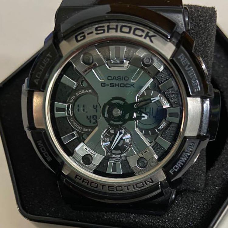 Casio Liquid Crystal/Pointer Dual Display Series Trendy Fashion Classic Men Watches Black GA-200BW-1A