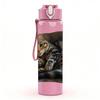 1PC Two Cats Rest On Pillow 750ml Color Plastic Sports Water Bottle Leakproof Flip Straw Lid Suitable for Sports Office Home Use