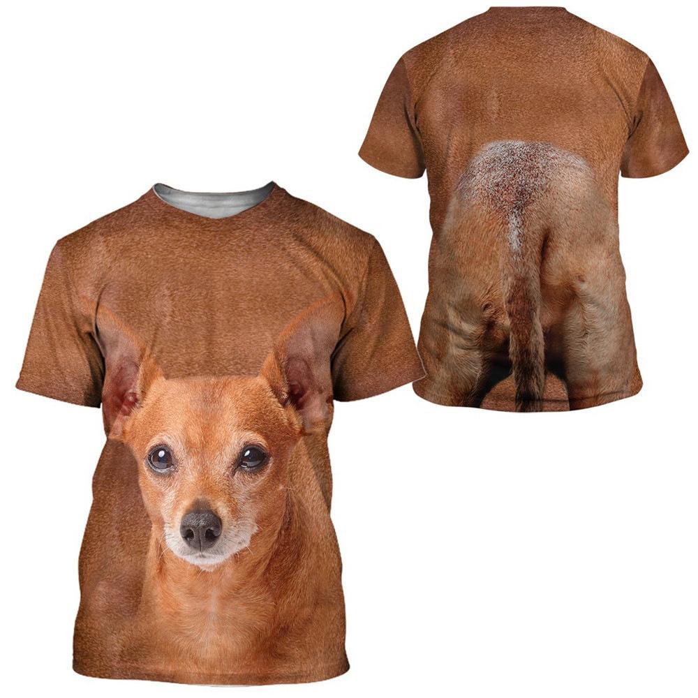 Summer Round Neck Animal Pattern 3D Print Top Fashionable Casual Short Sleeved Men's T-shirts