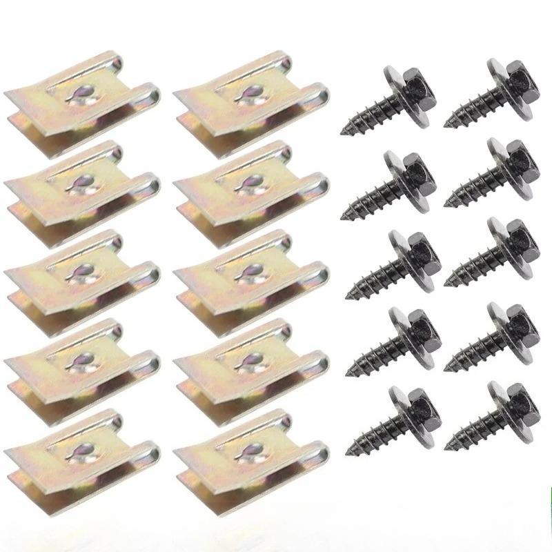 Metal Screw Base U Clip Auto Fastener for Car Fender Bumper Protection Interior Modification Parts