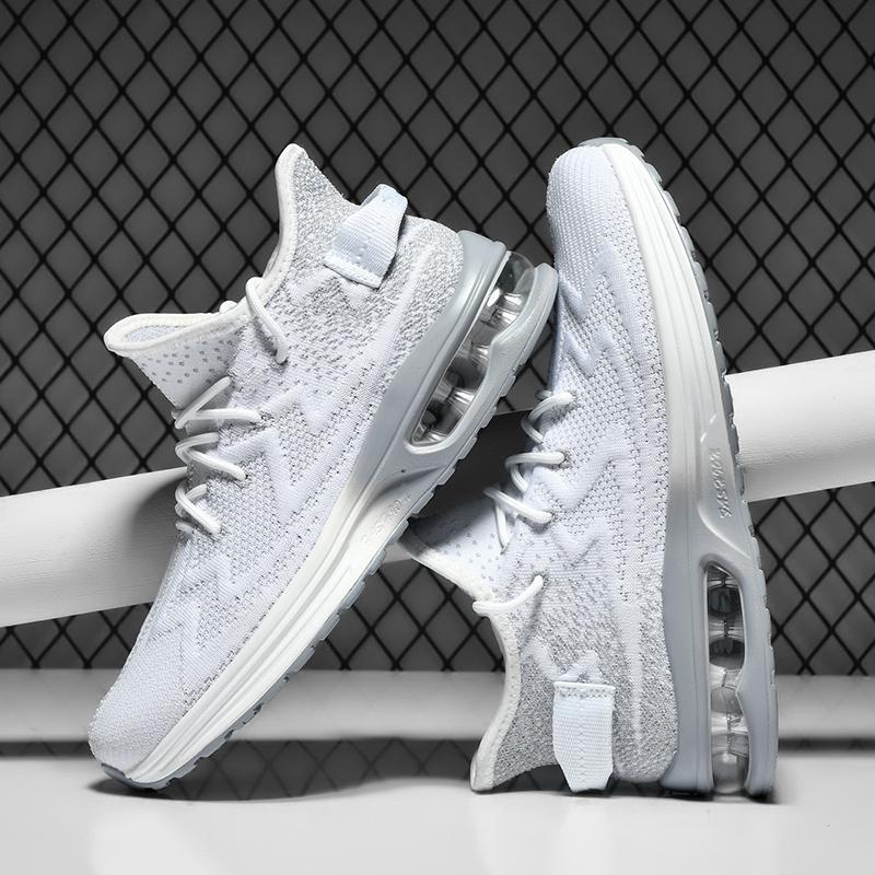 Mens Running Shoes Big Size Mesh Breathable Flat Casual Lace-up Walking Shoes 2024 New Trendy Lightweight Sneakers Man