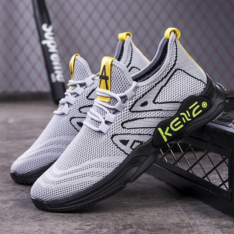 

Летающие тканые дышащие повседневные туфли модная корейская версия мужских спортивных туфель 2021 осень-зима новые кроссовки мужская обувь 39