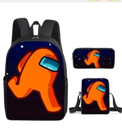 Amongus Space Werewolf School Bag 3PCS Game Merchandise Elementary And Middle School Students Backpack Pencil Bag Satchel