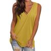 Women's Casual Fashion V-Neck Sleeveless Top Solid Color Vest T-Shirt
