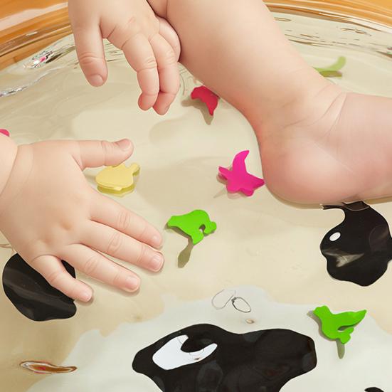 Cartoon Bear Inflatable Cooling Mat Leak-proof PVC Water Pad Cushion Foldable Portable Baby Tummy Time Water Play Mat