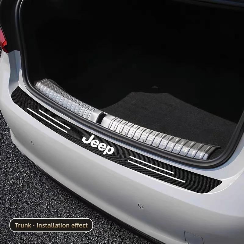 5PCS Car Door Sill Scuff Protector Carbon Fiber Anti-Scratch Sticker for Jeep Renegade Wrangler JK JL Grand Auto Exterior Parts
