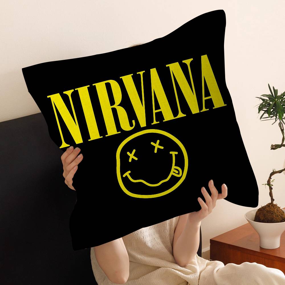 NNirvanas Band Personalized Pillow Cover Kids Bedroom Wild Party Decor Pillowcase Kid Birthday Shower Gift
