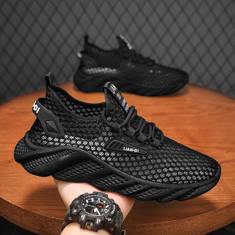 2025 Autumn New Breathable Men's Shoes Casual Shoes Hole Mesh Shoes Mesh Shoes Running Single Shoes Trendy Shoes