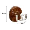 2pcs Reusable Double Hooks Wood Grain Clothes Hook Multi Purpose Suction Cup Hook  Universal