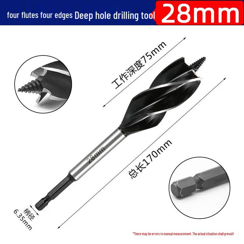 Burghiu Treaptă pentru Prelucrarea Lemnului cu Coadă Hexagonală și Patru Caneluri pentru Mărirea Găurilor în Uși, Broaște, Sertare și Plăci de Lemn.