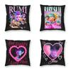 Kpop Demon Hunters Huntrix Cartoon Pattern Soft And Comfortable Printed Pillowcase For Bedroom Sofa Windowsill, Car Decoration C