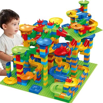 Mermer Yarış Koşu Bloğu Küçük Boy Yapı Taşları Labirent Top Huni Kaydırak Blokları Kendin Yap Yaratıcı Tuğlalar Oyuncaklar Birleştir Toplu Model Oyuncaklar