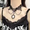Handmade Black Lace Choker Vintage Style Lolita Lace Necklace Charm Gift Short Necklace  Festival