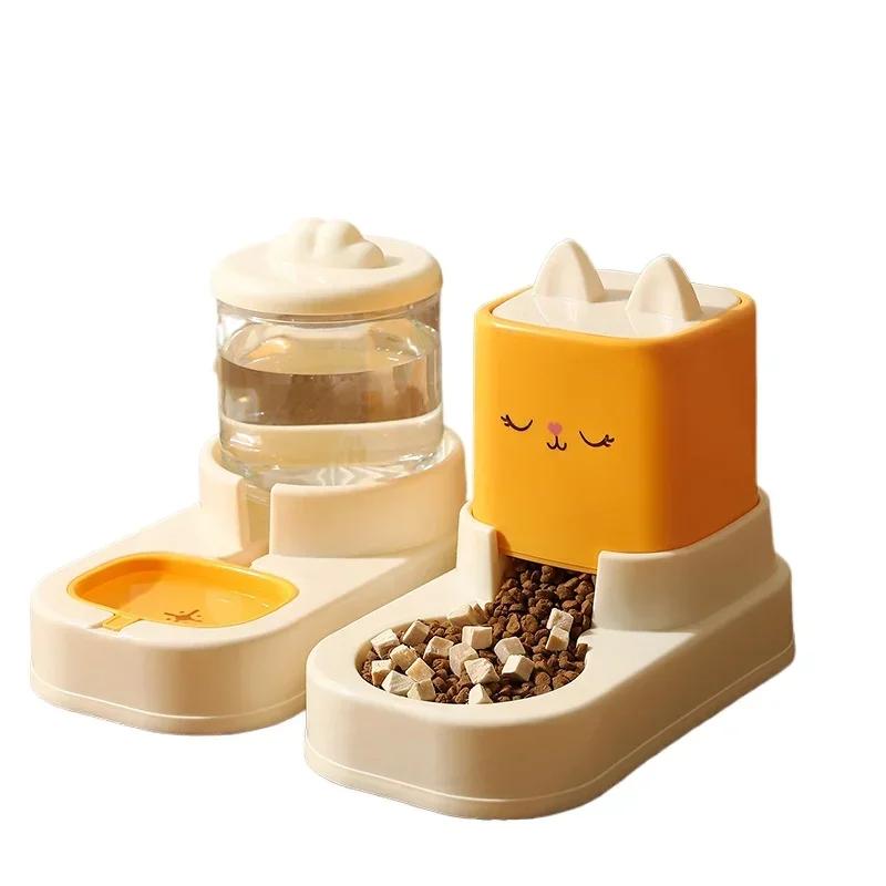 Pet Cartoon Automatic Feeding Water Feeder Large Capacity Cat Dog Universal Cat Bowl Dog Basin Pet Supplies