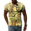 China Dunhuang Mural Art 3D Harajuku Printed Men's And Women's Summer Short-Sleeved Round Neck Literary Fashion T-shirt Top