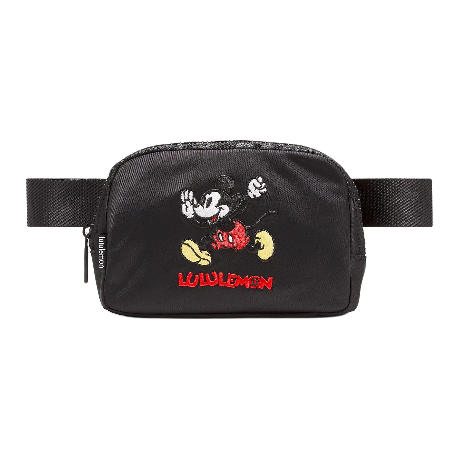 Lululemon X Disney Everywhere 1L Mickey Mouse Embroidered Zipper Nylon Shoulder Crossbody Waist Bag Unisex bags Black LU9BQ6S-0001 Black 12290₽