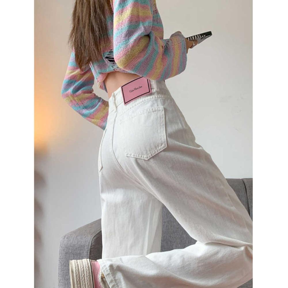 High Waist Wide Leg Jeans Damen Frühling und Herbst neu kleine lockere und dünne Trend gerade schmale Version Wischhose