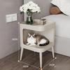 Modernes minimalistisches cremefarbenes Haustierhaus: Vielseitiger mittelgroßer Beistelltisch für Katzen & Hunde