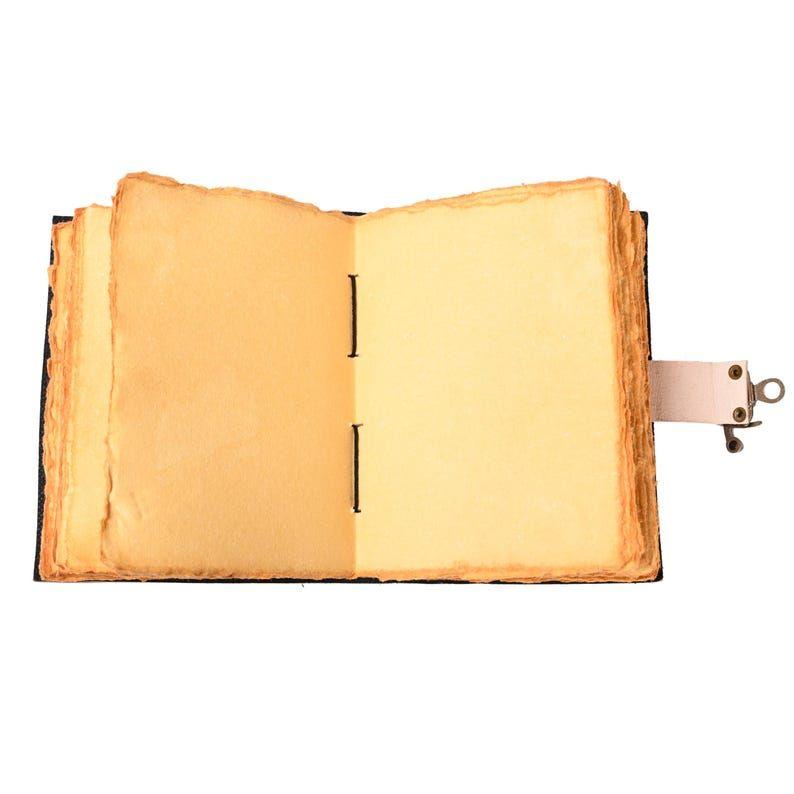 Leather Journal-Handmade Deckle Edge Paper, Leather Sun & Moon Journal, Handmade Journals, Handcrafted Book, Everyday Diary