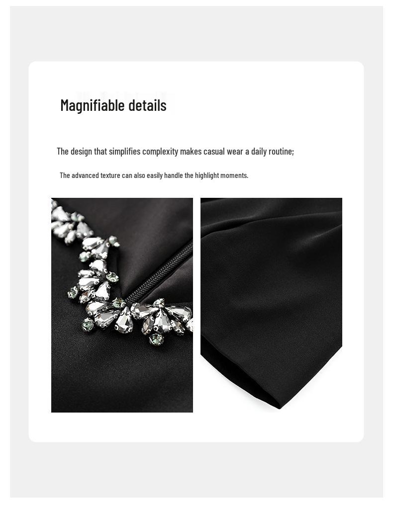 Nanyou French-Style Diamond Waist Slimming Luxury Dress