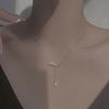 Temperament Water Drop Necklace Women'S Light Luxury Niche Senior Design Sense Student Girlfriend Tassel Clavicle Chain