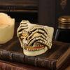Indoor Halloween Decor Skull Candle Holder Decor, Resin Gothic Table Ornament, Spooky Shelf Festive for Party Home, Trick or Treat Centerpiece Gift