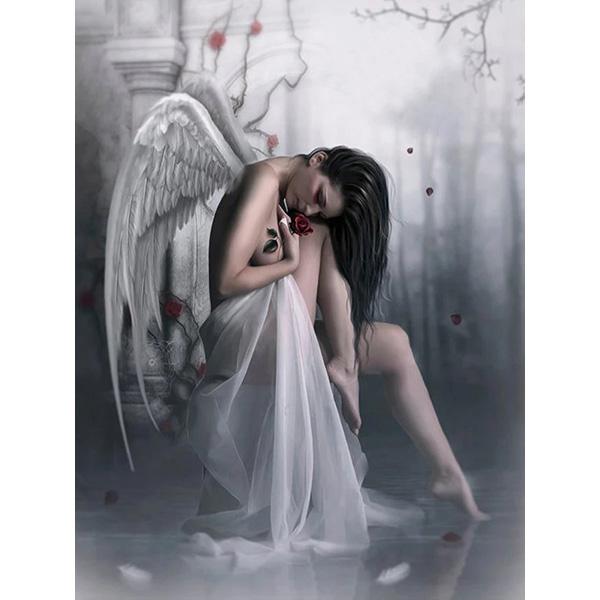 5D diy diamantová malba Angel Girl Diamond výšivka postava Krásná dívka s křídly Cross steh mozaika sada obrázků Domácí dekorace