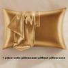 1pc Satin Pillowcase Breathable Soft Envelope Closure Satin Pillow Cases Solid Color Bedding Accessories Smooth Pillow Covers