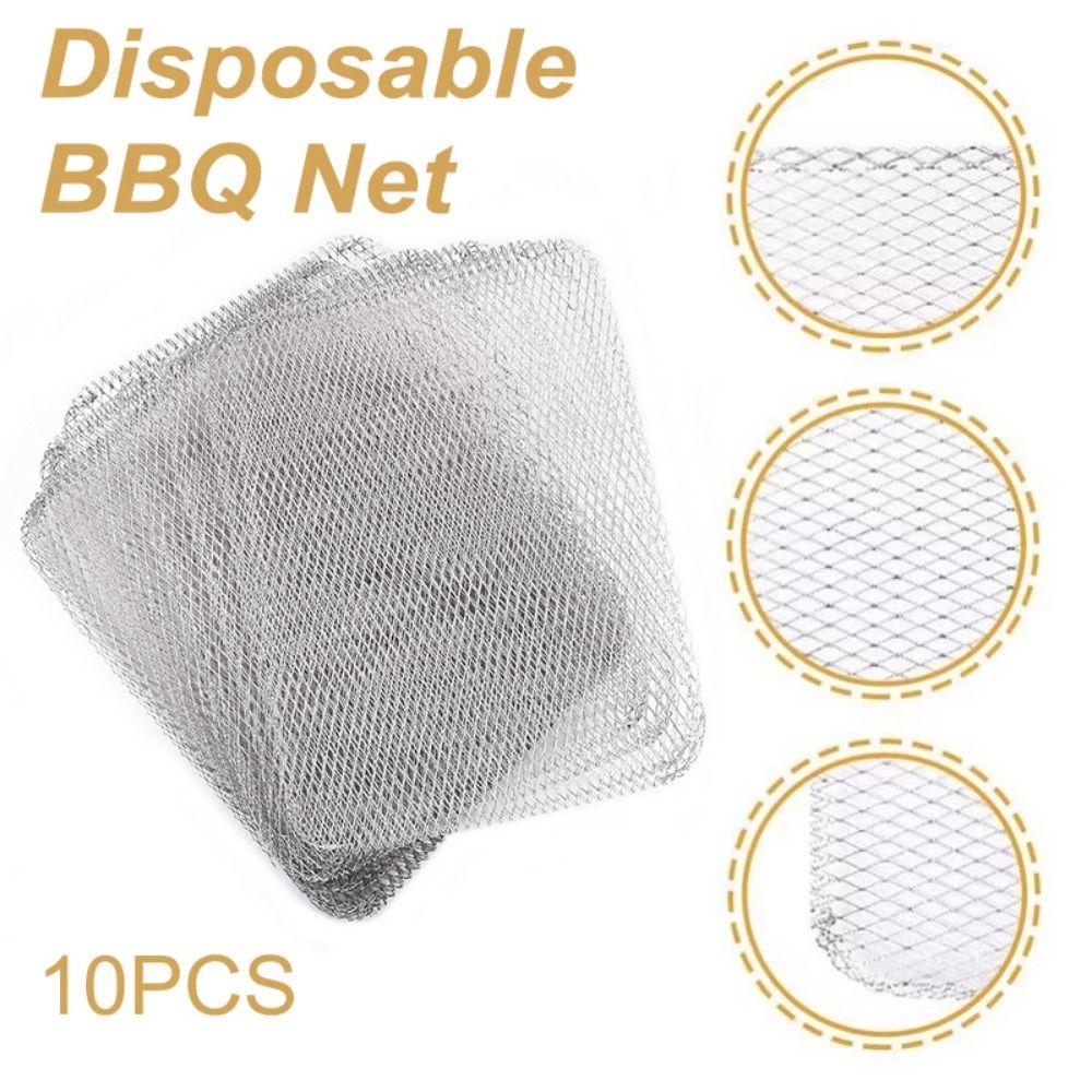 10 KS Čtvercová síťka na vaření jídla Zesílená jednorázová BBQ podložka Kempingový gril