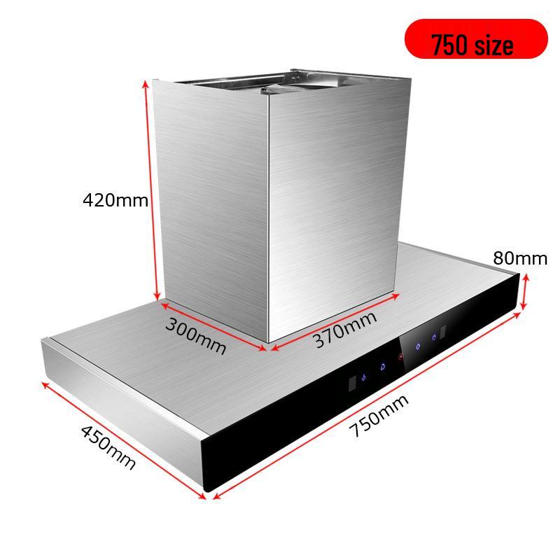Compact 60-70cm Euro Style Top-Mount Range Hood with Large Suction for Small Apartments.