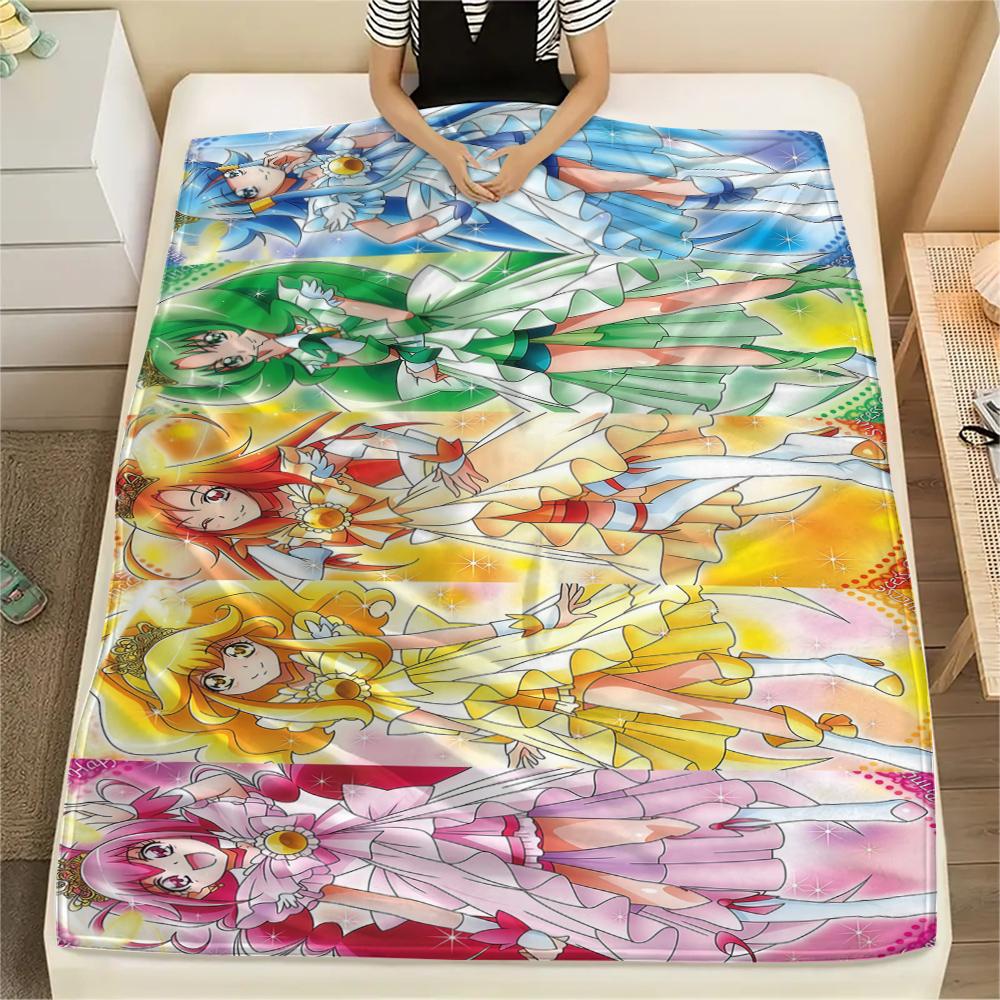 Pretty Cure Soft Flannel Blanket, Print for Bedrooms Sofas Beds, Suitable for Travel Picnic Chair -HE58