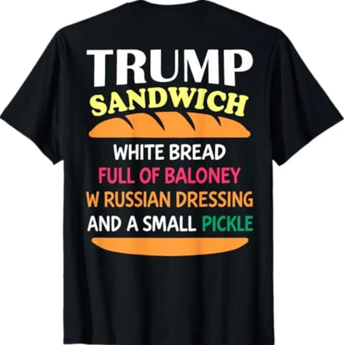 (ON Back) Trump Sandwich White Bread Funny T-Shirt M