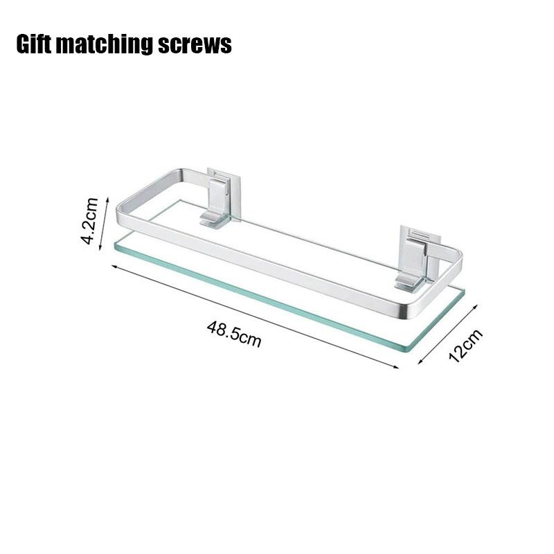 Glass Shelf Shower Organiser Bore Storage Bathroom Items Accessories Organizers Wall Shelves Hardware Fixture Home Improvement